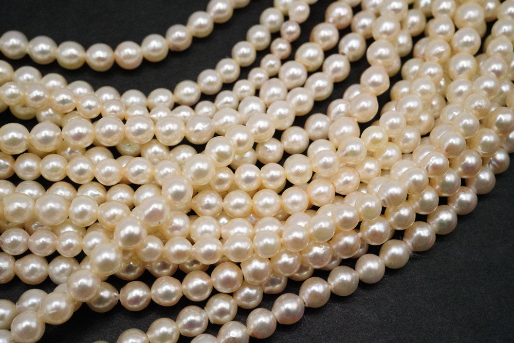 あこや真珠　15cm　バロック　シャンパンゴールドカラー