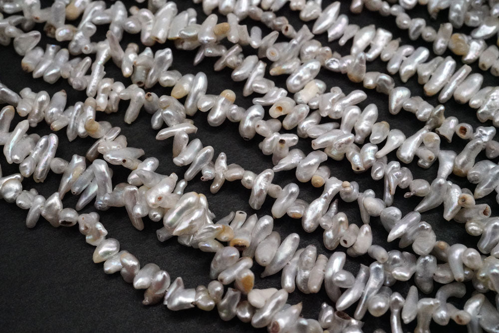 （短い/長い）あこや　真珠　40cm　ほんのりグレー　ケシ　パール