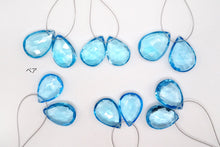 画像をギャラリービューアに読み込む, （ペア/3pcセット）スイスブルー　トパーズ　ファセット　ペアシェイプ
