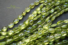 Load image into Gallery viewer, (1 row 36 cm 100 grains) High quality large peridot button cut rondel cut 4.5-5.5 x 3.5 mm
