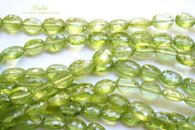 Load image into Gallery viewer, (1 row 36 cm 100 grains) High quality large peridot button cut rondel cut 4.5-5.5 x 3.5 mm
