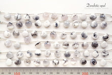 Load image into Gallery viewer, (10 grains per row) Dendrite Opal/Agate Plain Maron Beads 10mm Leaf Pattern
