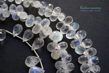 Load image into Gallery viewer, (A/B/C) Gem Quality Rainbow Moonstone Faceted Drop Labradorite
