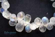 Load image into Gallery viewer, (A/B/C) Gem Quality Rainbow Moonstone Faceted Drop Labradorite
