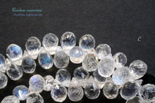 Load image into Gallery viewer, (A/B/C) Gem Quality Rainbow Moonstone Faceted Drop Labradorite
