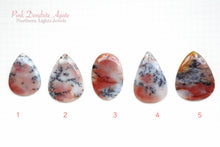Load image into Gallery viewer, (Grain selling) [Clear pattern] Rare! Pink Dendrite Agate Cabochon Perforated Top
