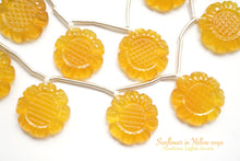 Load image into Gallery viewer, (4/6/10 grains) High quality yellow onyx sunflower (sunflower) carving beads
