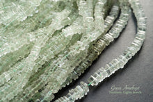 Load image into Gallery viewer, (1 row 38 cm 200 grains) Green Amethyst Prasiolite Heishi Beads 4-5 mm
