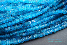 Load image into Gallery viewer, (Half Strand/1 Strand) Neon Blue Apatite Heishi Beads 3.5-4.5mm
