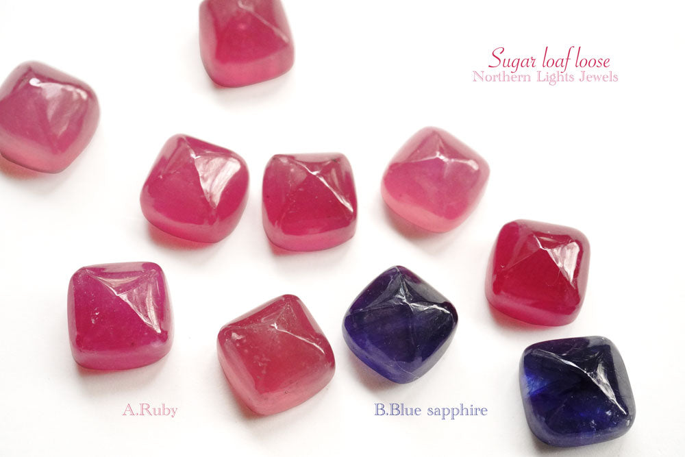 (Grain) Glass Filled Ruby/Sapphire Sugar Loaf Loose