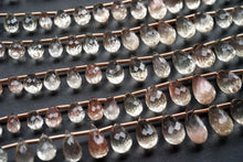 Load image into Gallery viewer, (25 per row) Oregon Sunstone Faceted Drop Beads
