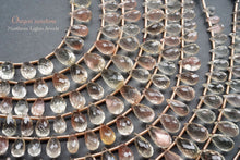 Load image into Gallery viewer, (25 per row) Oregon Sunstone Faceted Drop Beads
