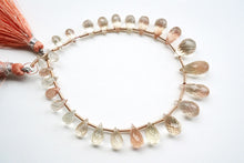 Load image into Gallery viewer, (25 per row) Oregon Sunstone Faceted Drop Beads
