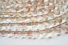 Load image into Gallery viewer, (25 per row) Oregon Sunstone Faceted Drop Beads
