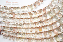 Load image into Gallery viewer, (25 per row) Oregon Sunstone Faceted Drop Beads
