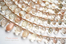 Load image into Gallery viewer, (25 per row) Oregon Sunstone Faceted Drop Beads
