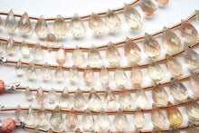 Load image into Gallery viewer, (25 per row) Oregon Sunstone Faceted Drop Beads
