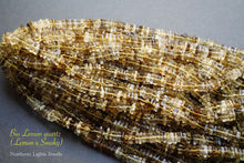 Load image into Gallery viewer, (200 grains per row) Bicolor Quartz (Lemon &amp; Smoky) Heishi Beads/Square Rondelle
