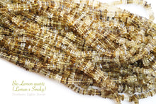 Load image into Gallery viewer, (200 grains per row) Bicolor Quartz (Lemon &amp; Smoky) Heishi Beads/Square Rondelle
