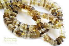 Load image into Gallery viewer, (200 grains per row) Bicolor Quartz (Lemon &amp; Smoky) Heishi Beads/Square Rondelle
