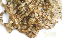 Load image into Gallery viewer, (200 grains per row) Bicolor Quartz (Lemon &amp; Smoky) Heishi Beads/Square Rondelle
