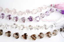 Load image into Gallery viewer, (half row/single row) high quality pink amethyst heart concave double hole 2 holes
