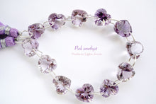 Load image into Gallery viewer, (half row/single row) high quality pink amethyst heart concave double hole 2 holes
