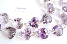 Load image into Gallery viewer, (half row/single row) high quality pink amethyst heart concave double hole 2 holes
