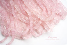 Load image into Gallery viewer, (200 grains per row) Rose Quartz Heishi Beads/Square Rondelle
