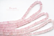 Load image into Gallery viewer, (200 grains per row) Rose Quartz Heishi Beads/Square Rondelle
