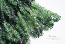 Load image into Gallery viewer, (250 grains per row) Serpentine Hashibeads/Square Rondelle
