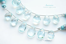 Load image into Gallery viewer, (6 beads per row) [Light color] Gem quality large aquamarine pear shape cut beads
