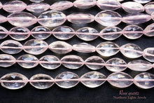 Load image into Gallery viewer, (31-35 grains per row) Rose Quartz Faceted Marquise Vertical Hole
