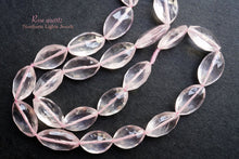 Load image into Gallery viewer, (31-35 grains per row) Rose Quartz Faceted Marquise Vertical Hole
