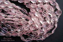 Load image into Gallery viewer, (31-35 grains per row) Rose Quartz Faceted Marquise Vertical Hole
