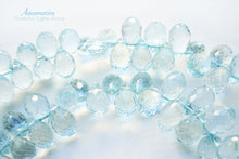 Load image into Gallery viewer, (S/M) Gem Quality Small Aquamarine Teardrop Cut Beads @179-204yen
