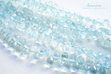 Load image into Gallery viewer, (S/M) Gem Quality Small Aquamarine Teardrop Cut Beads @179-204yen
