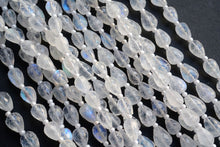 Load image into Gallery viewer, (M/L) Fine Vertical Hole Rainbow Moonstone Faceted Teardrop
