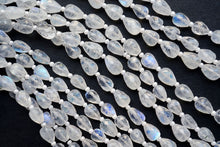 Load image into Gallery viewer, (M/L) Fine Vertical Hole Rainbow Moonstone Faceted Teardrop
