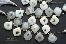 Load image into Gallery viewer, (10 grains per row) High Quality Solar Quartz Faceted Lantern Moss Agate
