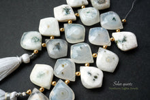 Load image into Gallery viewer, (10 grains per row) High Quality Solar Quartz Faceted Lantern Moss Agate
