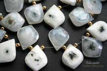 Load image into Gallery viewer, (10 grains per row) High Quality Solar Quartz Faceted Lantern Moss Agate
