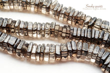 Load image into Gallery viewer, (200 grains per row) Smoky Quartz Heishi Beads/Square Rondelle
