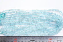 Load image into Gallery viewer, (LL, half-strand/1-strand) Fine aquamarine button cut faceted rondel
