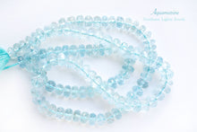 Load image into Gallery viewer, (LL, half-strand/1-strand) Fine aquamarine button cut faceted rondel
