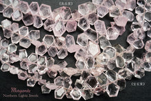 Load image into Gallery viewer, (high quality/gem quality, half strand/single strand) morganite pink aquamarine faceted rough pentagon/random cut
