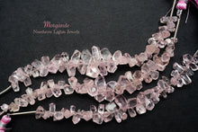 Load image into Gallery viewer, (Half Strand/Single Strand) High Quality Morganite Pink Aquamarine Faceted Rough Drop
