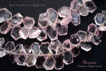 Load image into Gallery viewer, (high quality/gem quality, half strand/single strand) morganite pink aquamarine faceted rough pentagon/random cut
