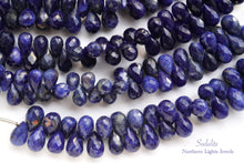 Load image into Gallery viewer, (10 grains per row) Fine Sodalite Pear Shape Sugar Loaf
