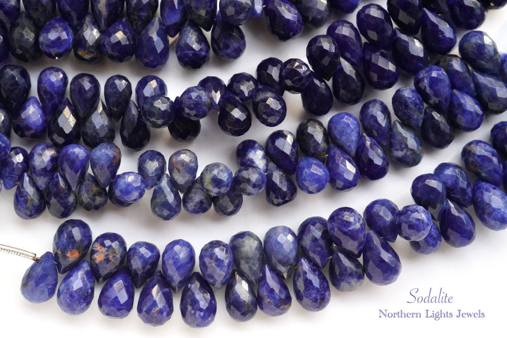 (10 grains per row) Fine Sodalite Pear Shape Sugar Loaf